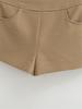 2026 Women's Slim High Waist Khaki Suit Shorts - Elegant, Straight Leg Casual Hot Pants