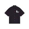 Ss22 Logo Print Single-Breasted Polo Short Sleeve Shirt Unisex Shirts Black WD-BL1-22-101-U-BK