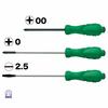 VESSEL Precision Screwdriver Set Sepadora 3 Piece Set (+00ÁE0 /+0ÁE5 /-2.5ÁE5) 593PS