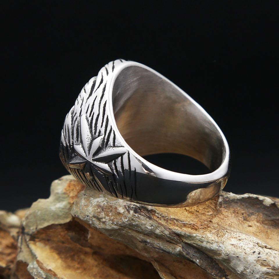 Spiral Pattern Ring for Men Women 316L Stainless Steel Punk Biker Unisex Fashion Jewelry Gift