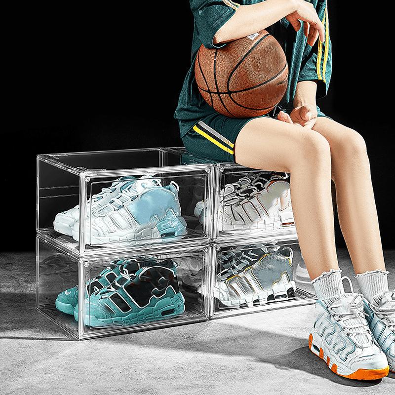 1PC Shoe Storage Box Acrylic Shoe Organizer Sneaker Display Case Anti-Scratch Design Dust-Proof Clear Shoe Storage Box 36x27cm