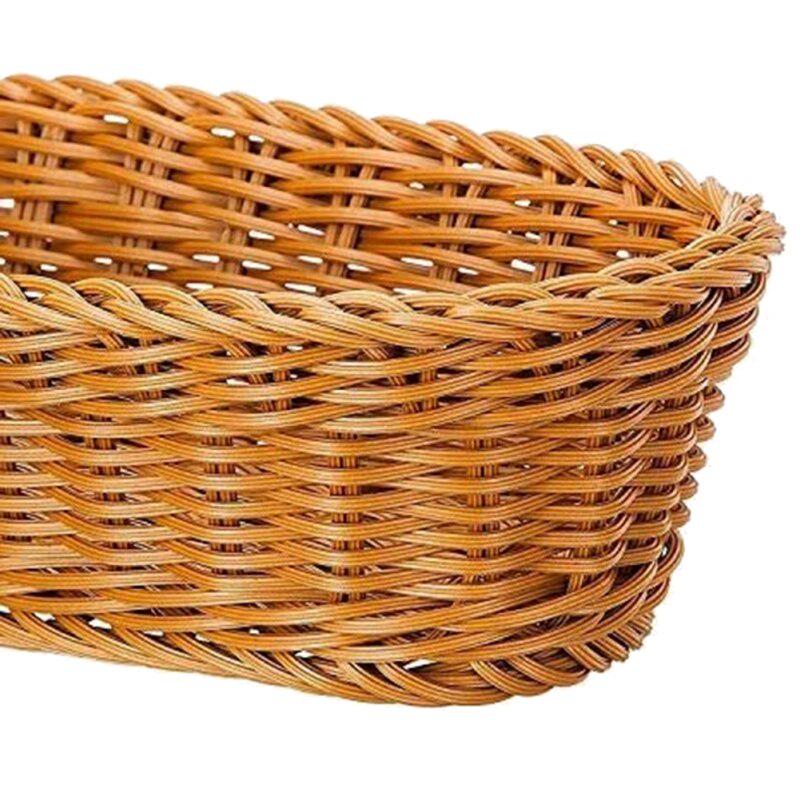 1pc Large Rectangle Narrow Basket Wicker Design Home Office Storage Organizer AR 1pc Large Rectangle Narrow Basket Wicker Design Home Office Storage Organizer AR