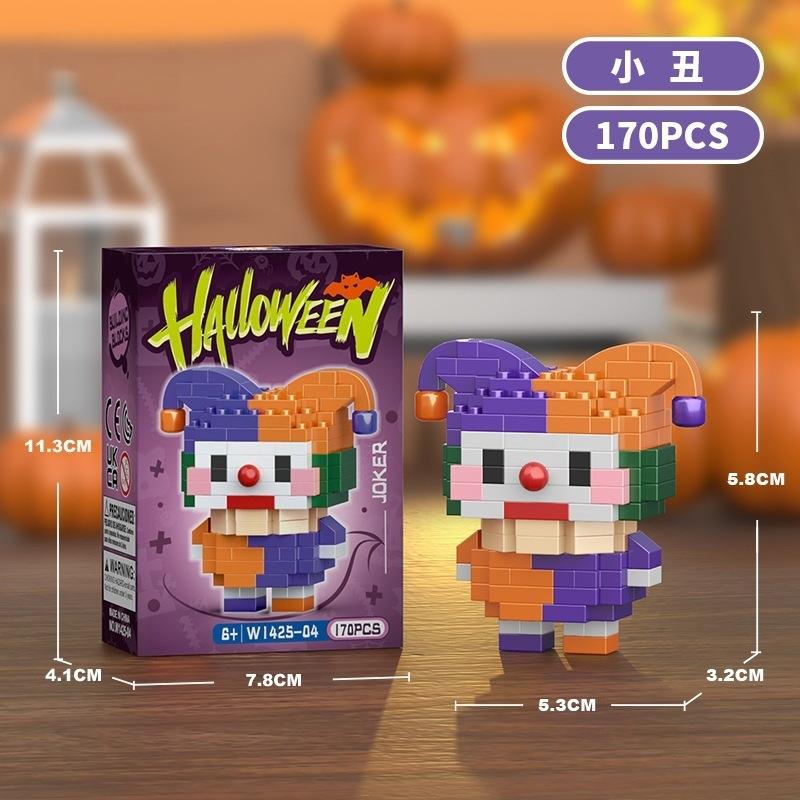 Halloween pumpkin haunted house theme small particle building block puzzle assembly toy cross-border gift ornament