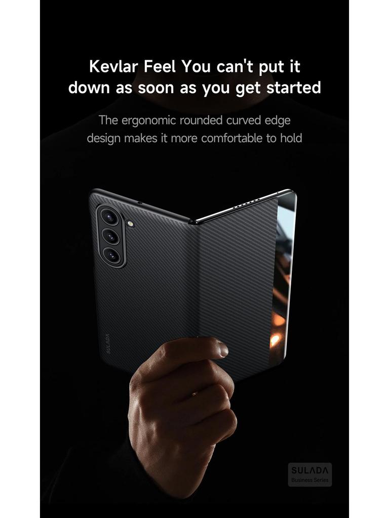 Magnetische Flip Smart Leather Hülle mit Kartenfach & Kevlar-Textur für Samsung Z Fold7/W26 (6/5/4)