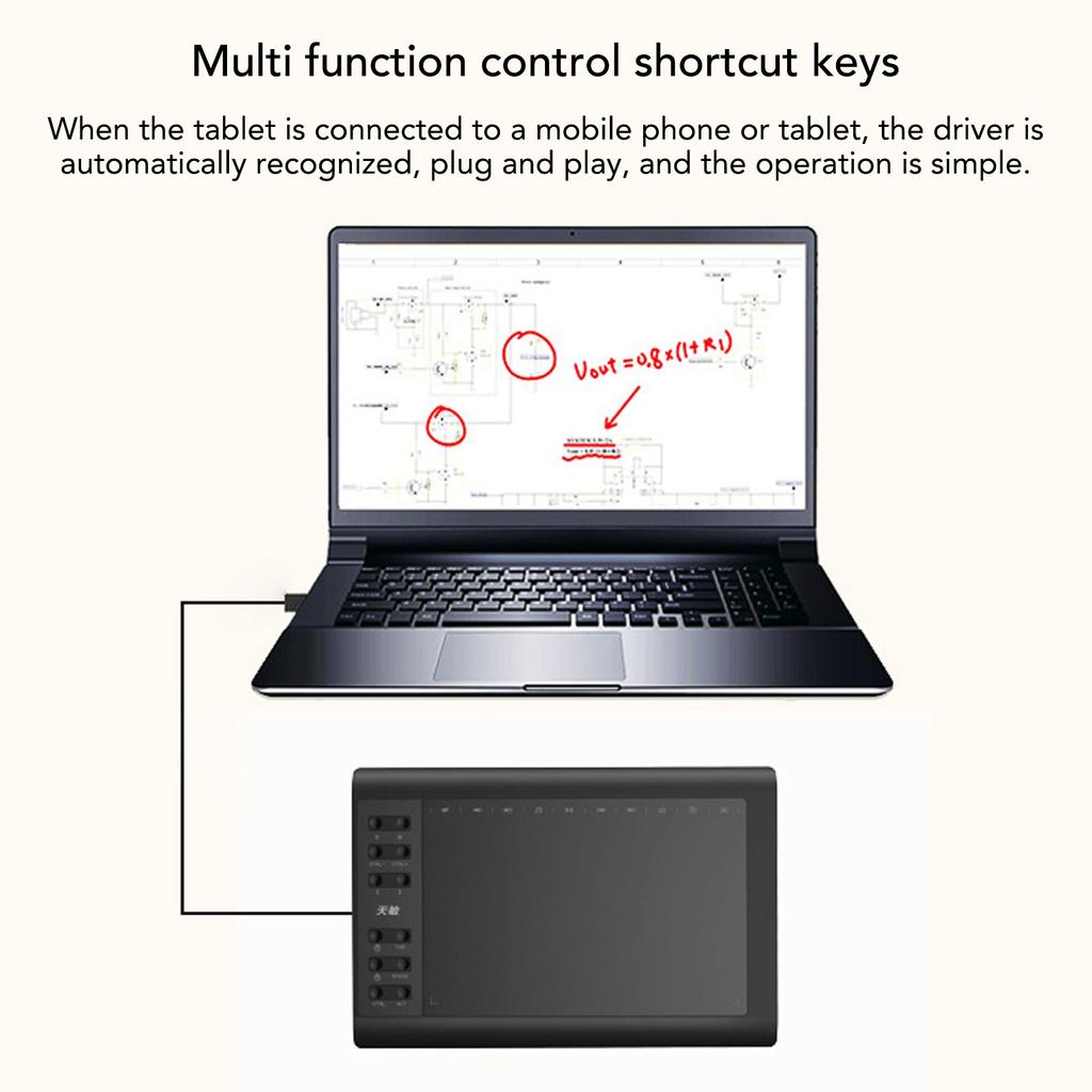 Graphics Dra g Tablet 233PPS 5080LPI 8192   Pressure Sensitivity Graphics Tablet for Desktop Laptop Mobile Phone