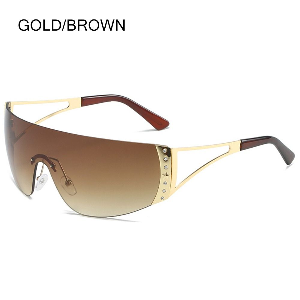 Y2K Flat Top Sunglasses Wrap Around Sunglasses for Women Men Futuristic Frameless Gradient Lens Sun Glasses UV400 Eyewear