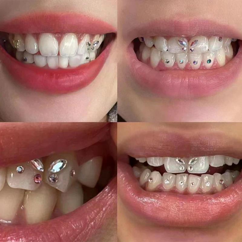 10 Piezas Strass Para Cuidado Dental Fresas Material Dental Blanqueamiento Dental Dentadura Acrílico Cristal Adorno Higiene Bucal Diente
