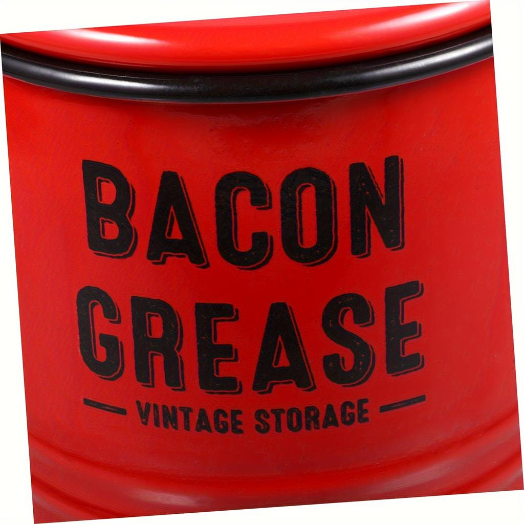 Oil Pot With Strainer, 1pc Lard Can, Enamel Grease Container With Lid, Retro Large Capacity Multifunctional Storage Tank