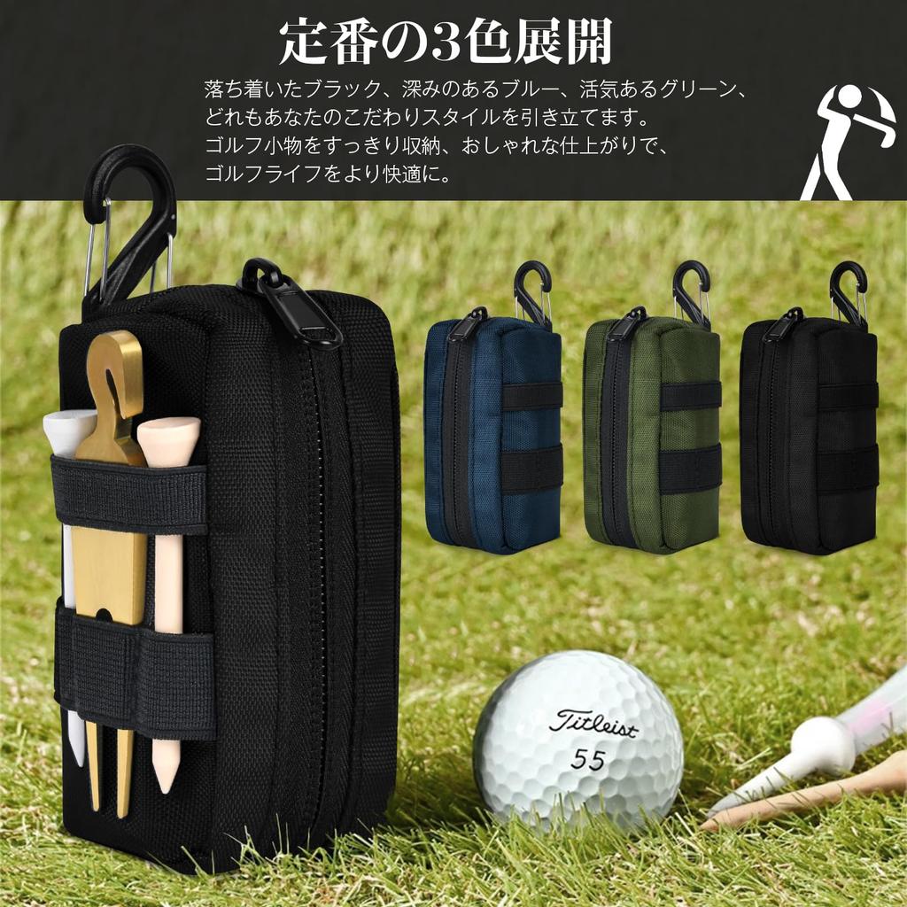 YooFa Nylon Golf Holds 2 Golf Zipper Golf Hat Lightweight and Easy To Attach and Remove Men's Bag, Balls, Closure, Fork, Marker, Clip, Durable,