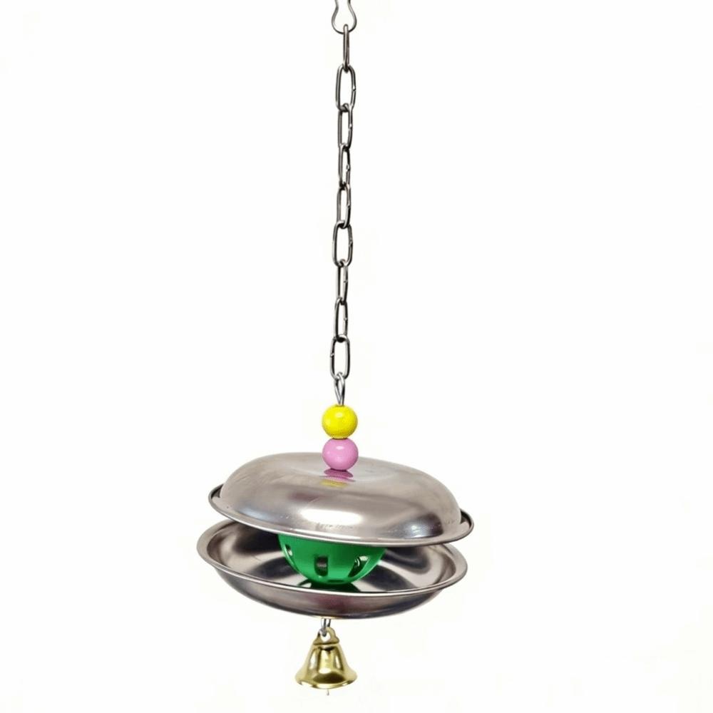 Colored Beads Hanging Molar Toy Stainless Steel Parrots Chew Swing Parrot Swing Toy Bird Training серебряный