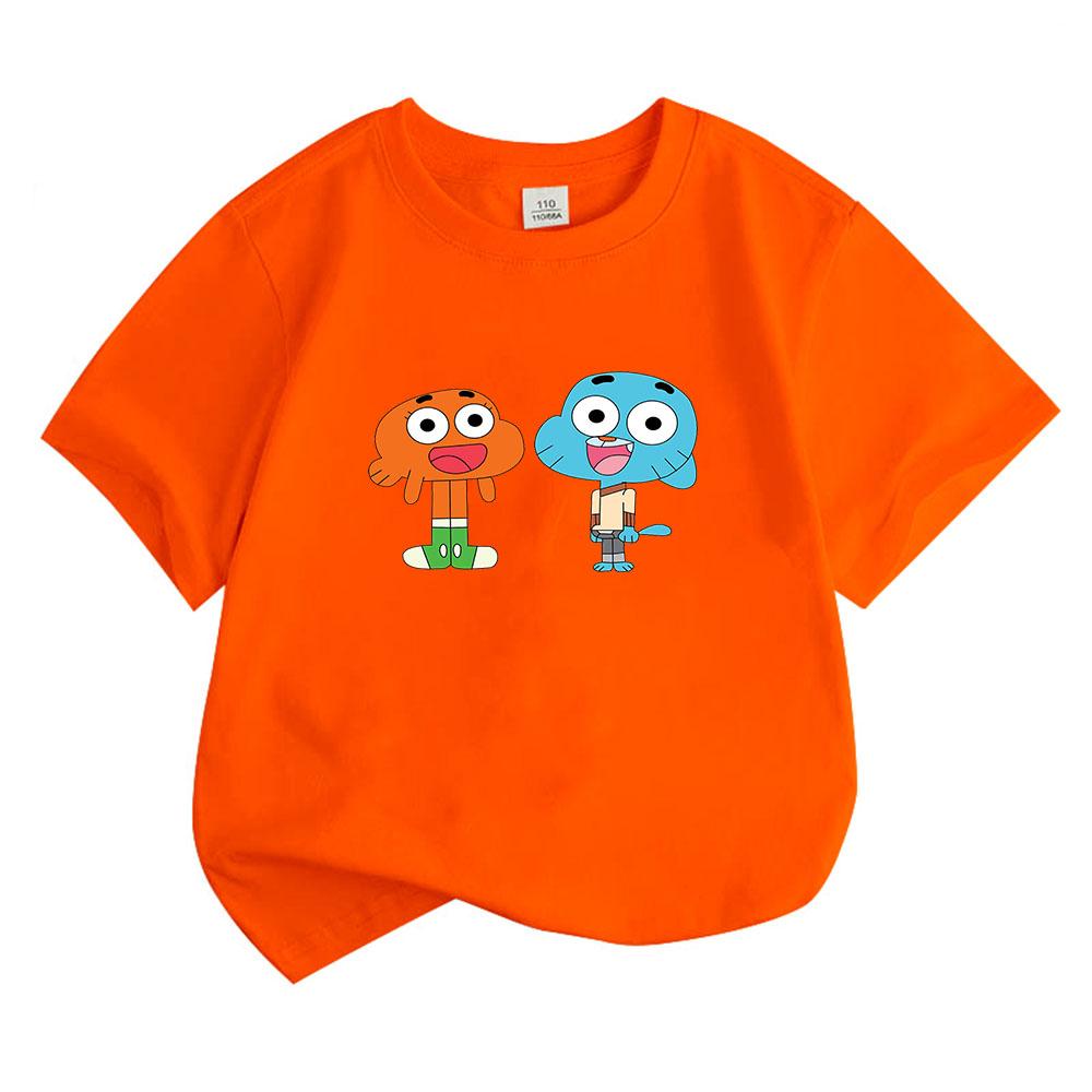 The Amazing World of Gumball Children's T-shirt 100% Cotton Cartoon Tees Boys Girls Anime Clothes Summer Short Sleeve Kids Top