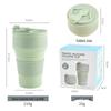 Portable Food-Grade Silicone Folding Cup with Lid - Ideal for Travel, Mouthwash, Toothbrush, and Coffee.