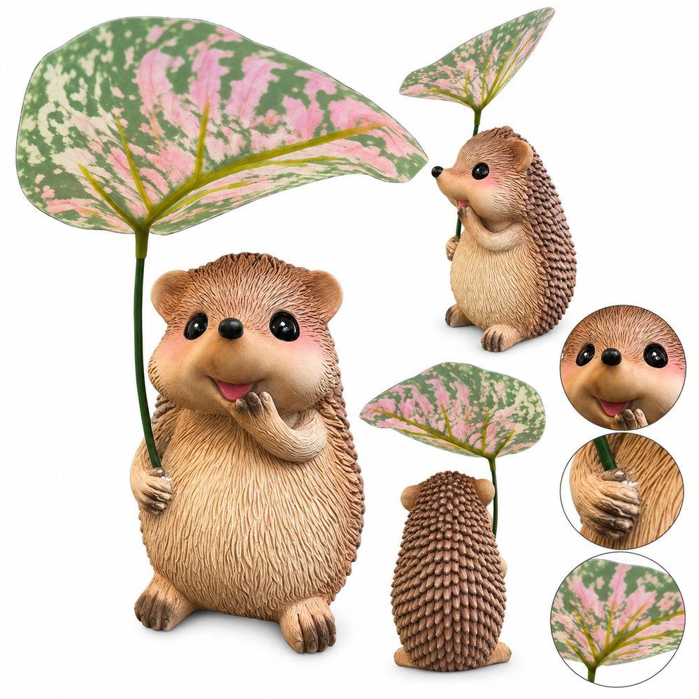 Realistic Hedgehog Statue Handcrafted Look Garden Animal Statue Yard Landscaping