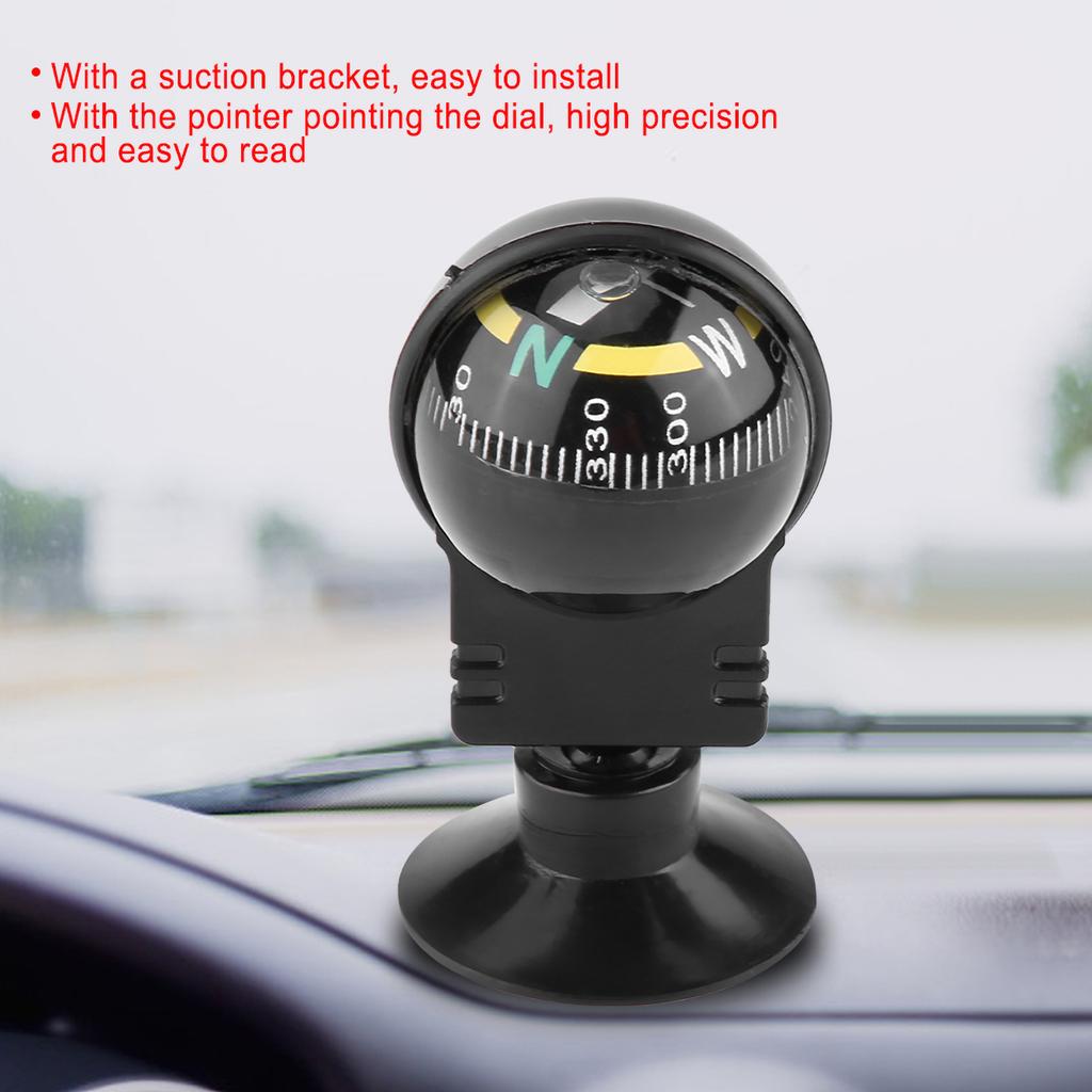 Justerbar Dash Mount Kompass Navigering Vandring Retning Pekeguide Ball Bil Truck Outdoor