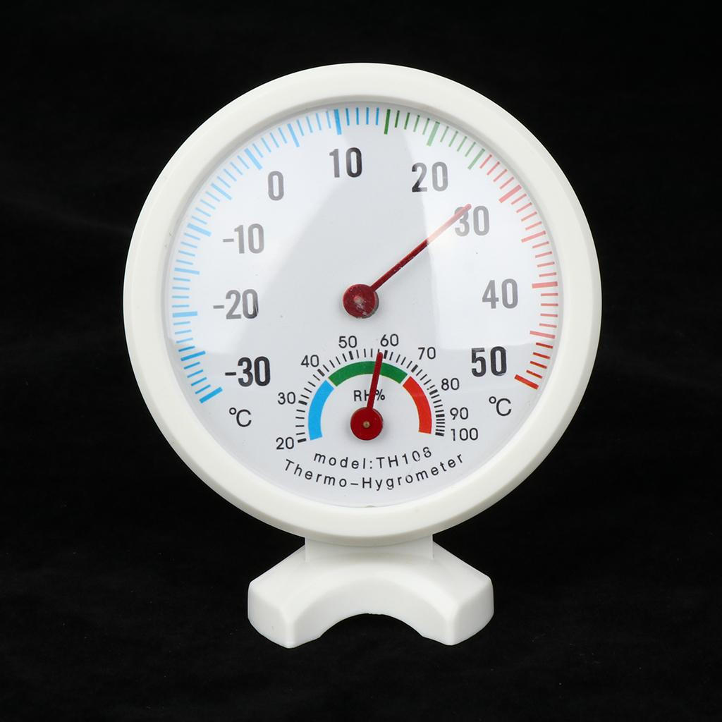 Round Mini Indoor Analog Temperature Humidity Meter Hygrometer