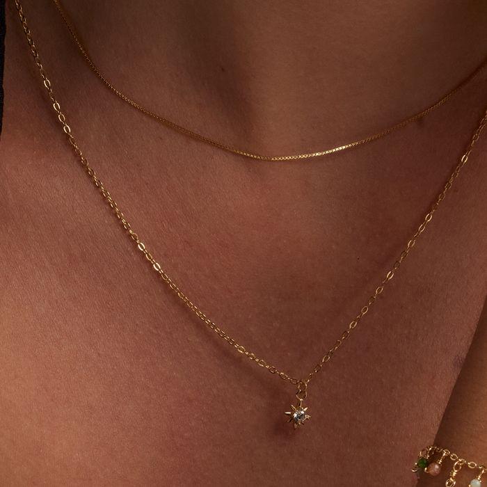 Collier Luxenter En Argent 925 Et Zircon Finition En or Jaune 18k - Najme