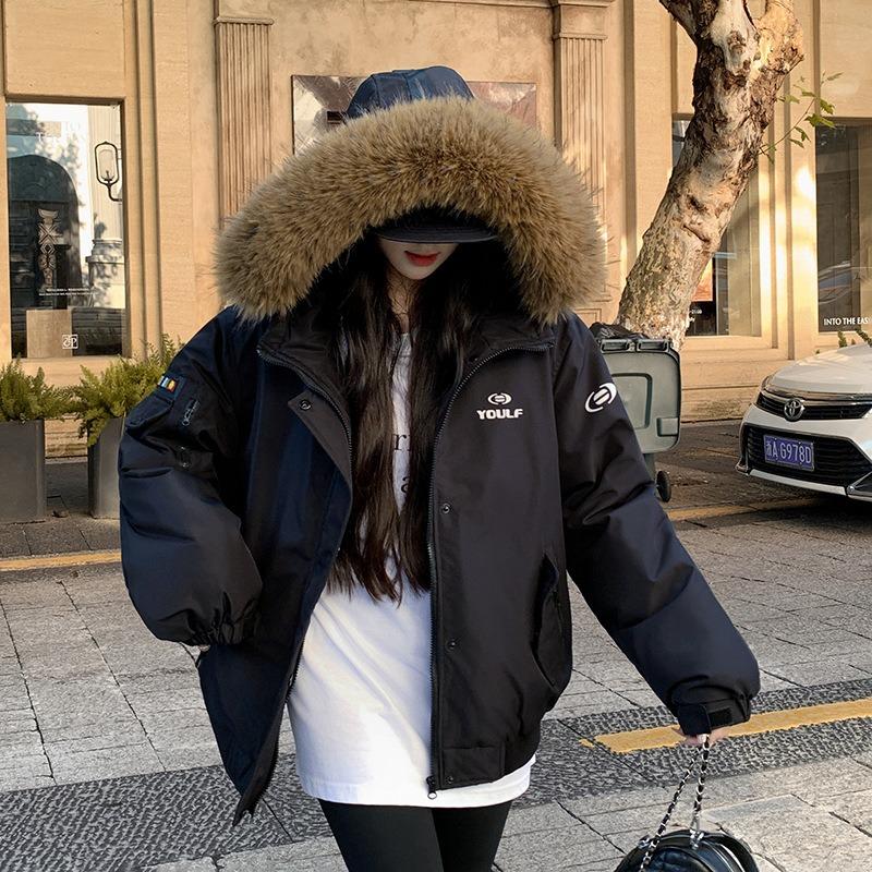 Winter New Down Cotton Clothes Women's Casual Tooling Parker Small Thickened Warm Cotton-padded Jacket