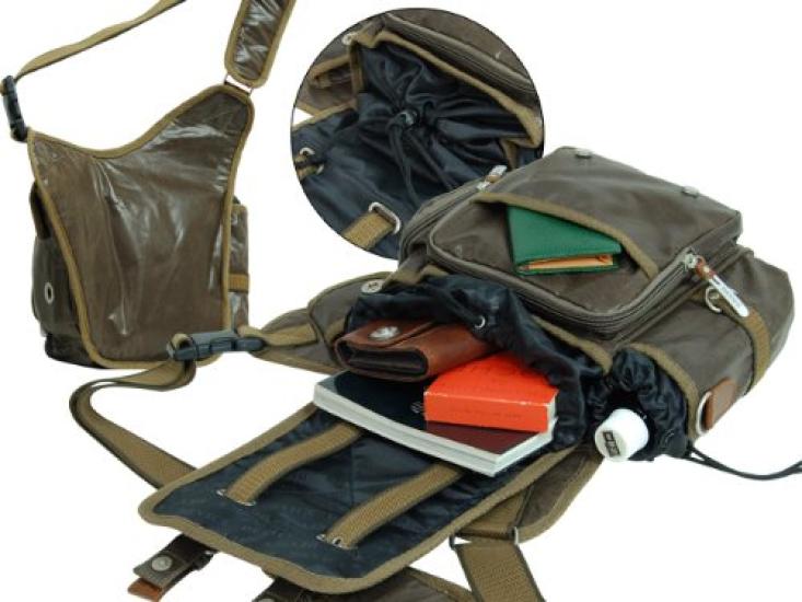 Device Work Body Shoulder Bag Khaki -