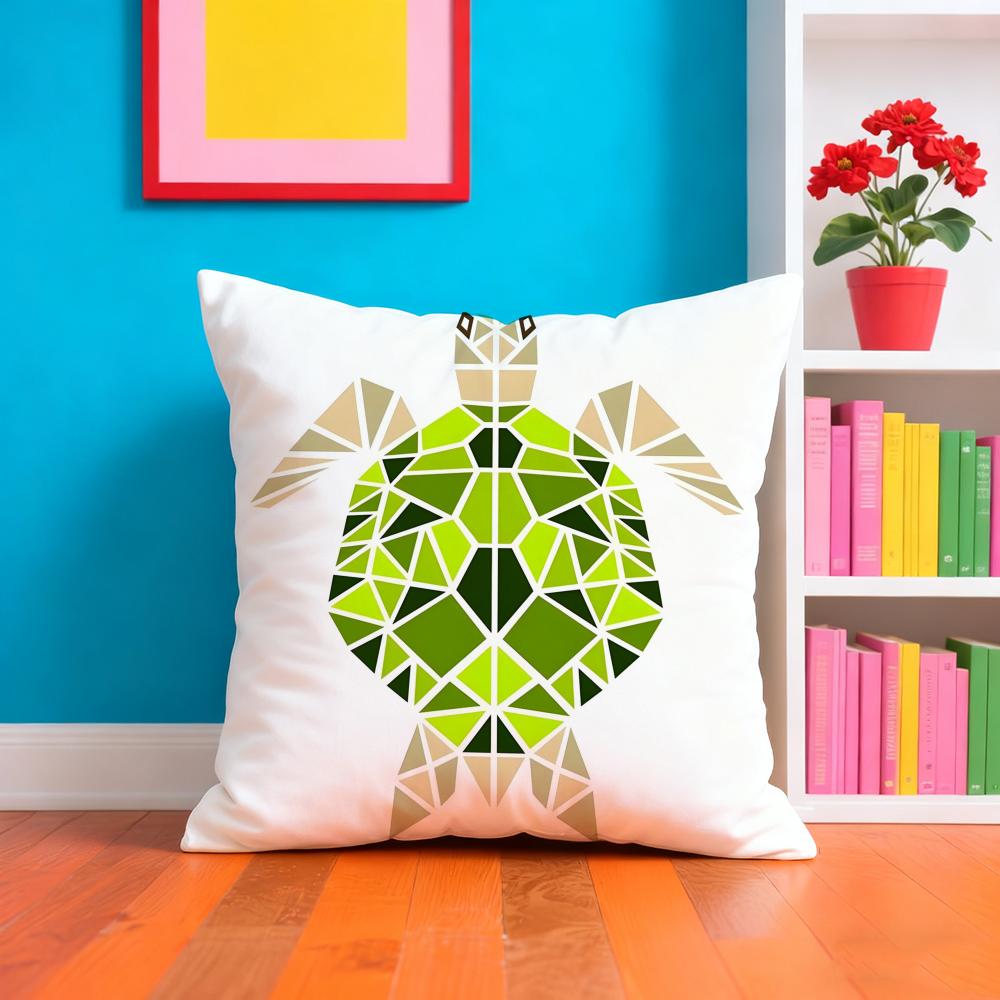 Geometric Animal Pattern Pillow Case Pillow Case Plush Fabric Soft Double Sided Print Home Sofa High Quality Cushion