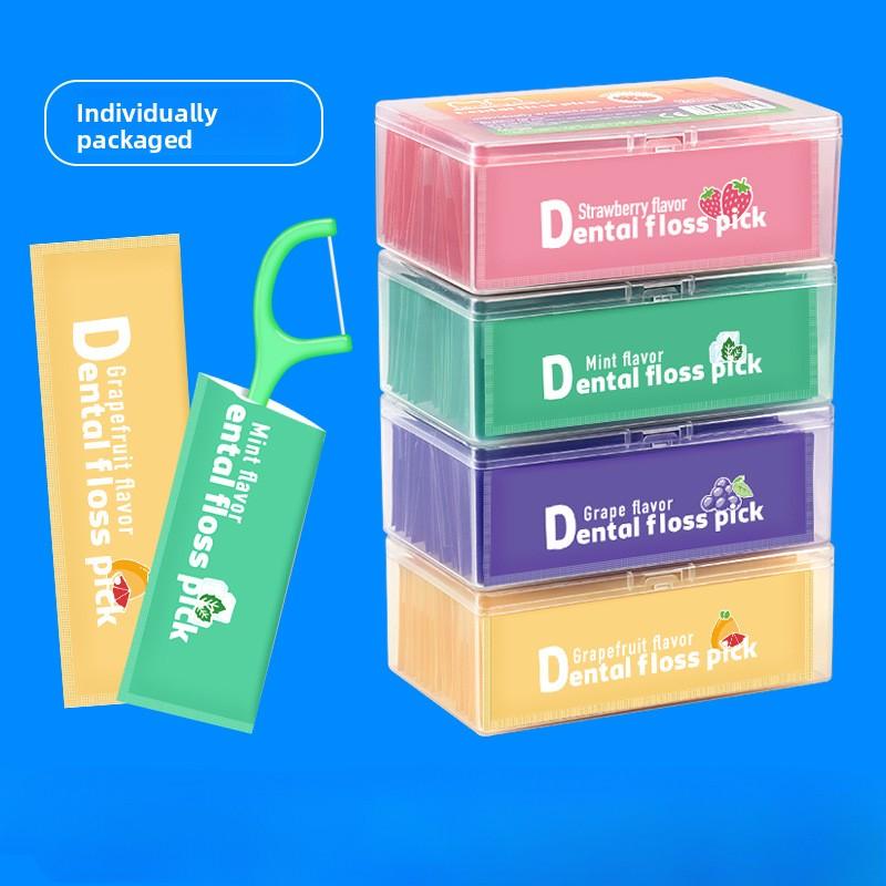 Fruit-flavoured Individually Packaged 30 Ultra-fine Disposable Dental Floss Sticks