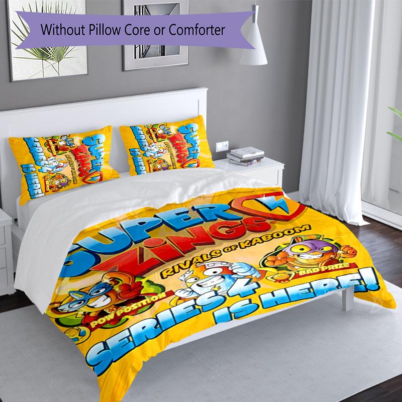3pcs Superthings pattern bedding set duvet cover set includes duvet cover &pillowcases, perfect all season bedroom decoration & gift