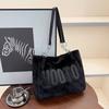 Winter Plush Underarm Women's Bag Large Capacity Alphabet Handbag College Student Make-up Commuter Shoulder Bag