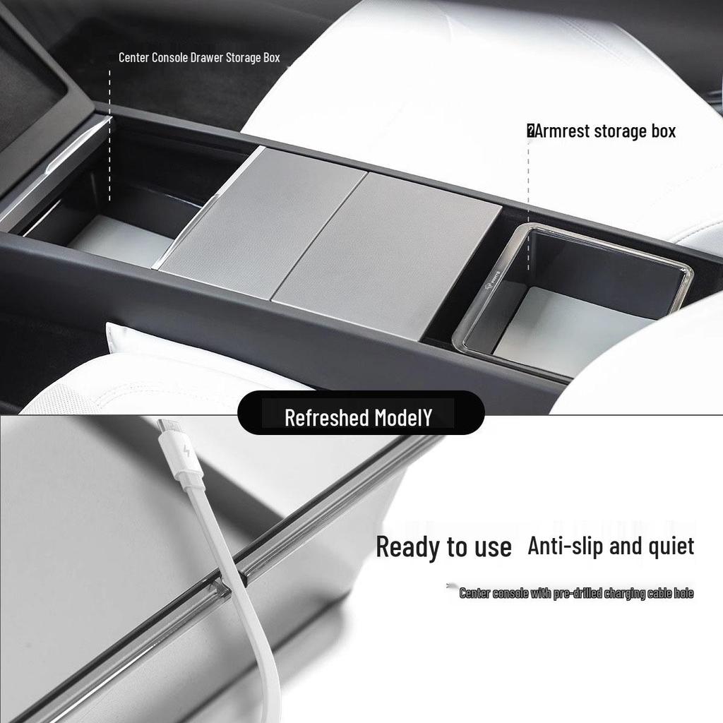 Tesla Model Y Center Console Organizer & Armrest Storage Box Upgrade