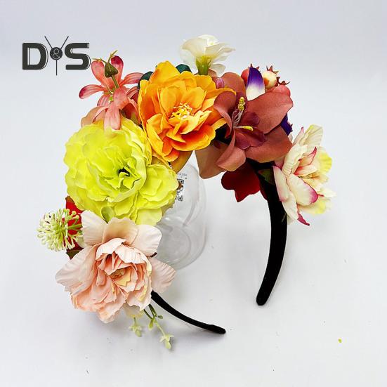 Imitation Flower Decor Hair Hoop Elastic Design Travel Party Headband Various Styles Floral Hair Hoop Headgear Charming Accessory
