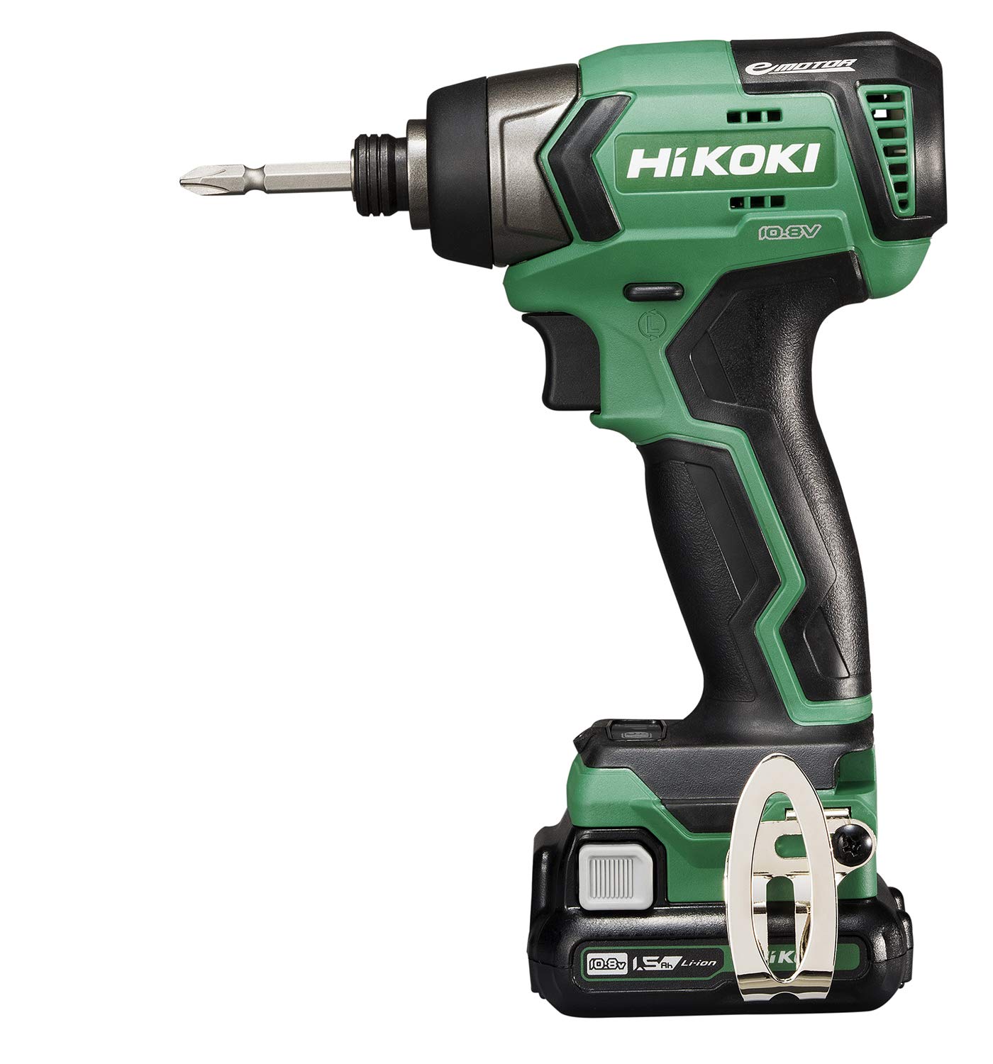 

HiKOKI Cordless Impact Driver Slide Battery Быстрозарядное устройство и чехол в комплекте 1,5 Ач 10,8 В WH12DD(2ES) чёрный
