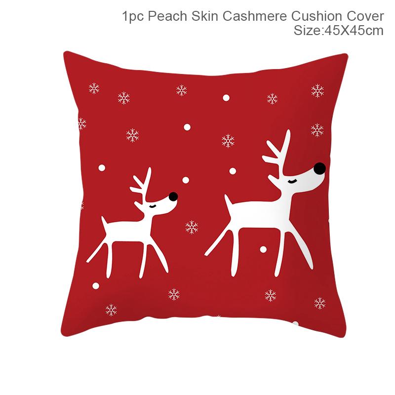 Christmas Cushion Cover  Decoration Home Santa  Decorations  Gift Navidad Happy New Year 2022