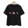 2026 Plus Size Cotton T-Shirt with Horse Patch - Short Sleeve, Round Neck, Fashionable Top for Fat Girls