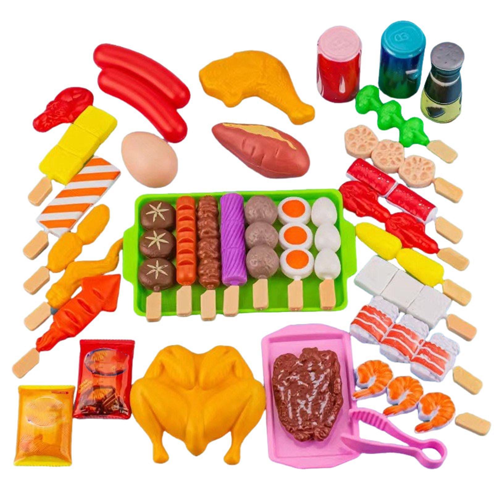 

Набір для барбекю, Набір для кухонного грилю, Іграшкові продукти на шампурах для барбекю, та Шампури з приготованою їжею. One Size