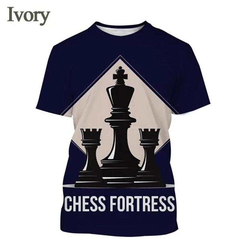Men's 3D Chess T-shirt, Funny Graphic T-shirt, Original, Exterior, Short Sleeve, Casual, Neck, Neck, Summer Trend