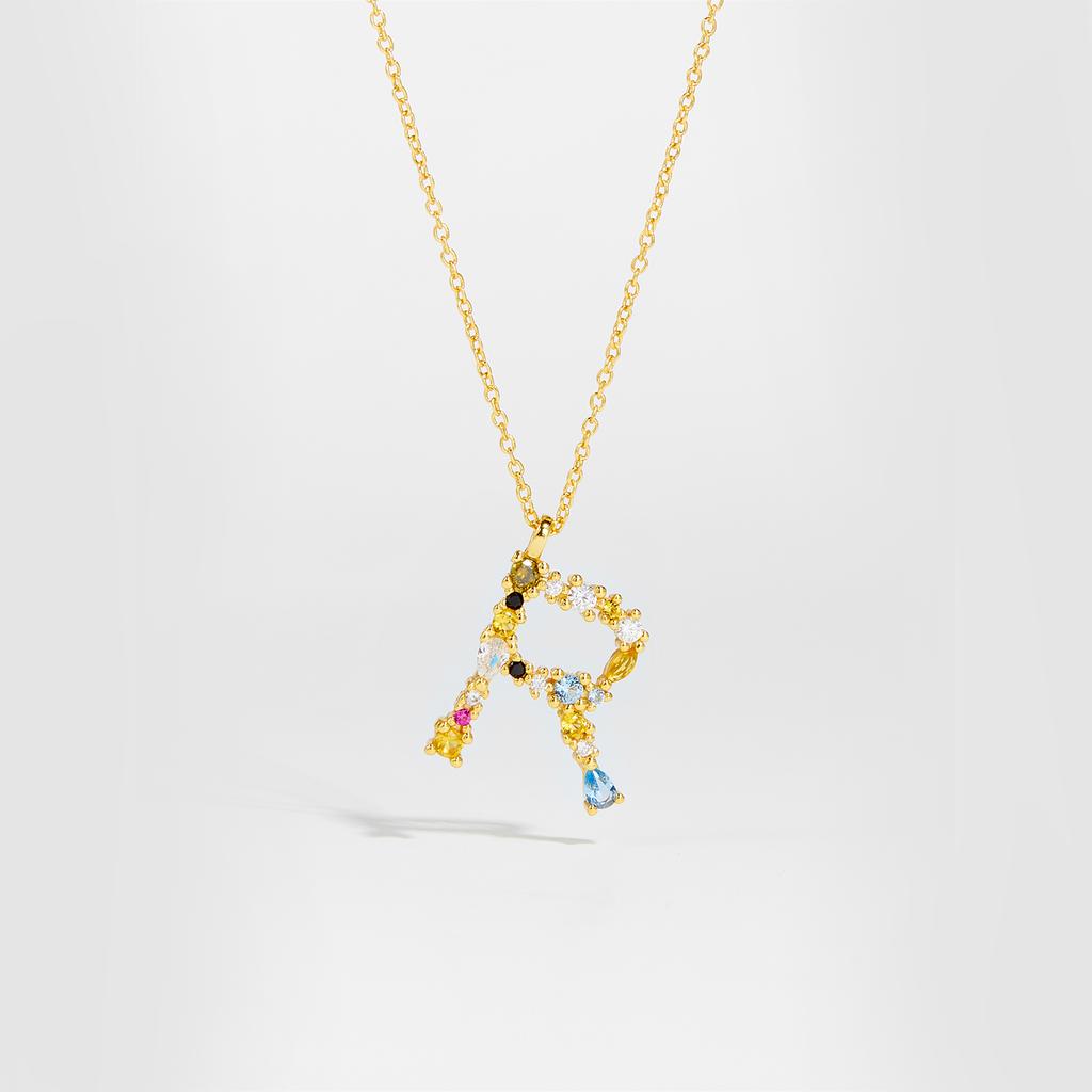 925 Sterling Silver Gold Letter M Pendant Initial F Alphabet Necklace Monogram Opals 2020 Women Accessories Jewelry