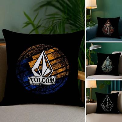 Fajna poszewka na poduszkę z logo V-Volcom, pluszowa tkanina, miękka, dwustronny nadruk, poszewka na poduszkę na sofę, poszewki na poduszki dekoracyjne
