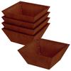 Garden Planter Set 5 Pcs Rusty Finish 40 X 40 X 15 Cm Weatherproof Steel