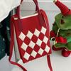 Sommer Damen Niedliche Mini-Tasche Vielseitige Mode Handytasche Cartoon Gestrickte Handtasche Umhängetasche Umhängetasche