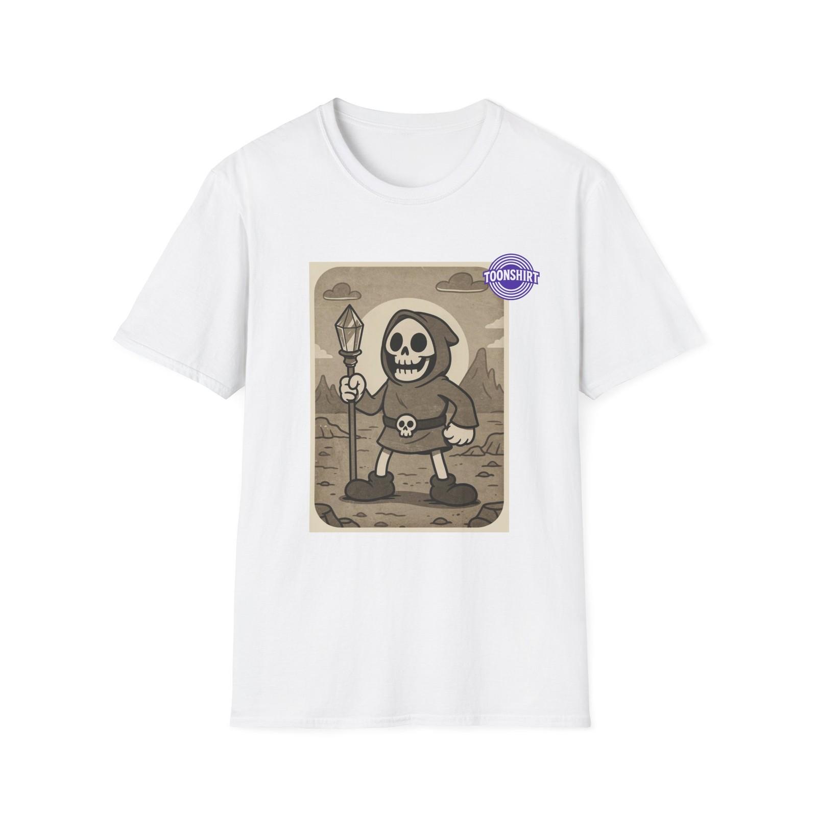 Retro Cartoon Skeleton Wizard Graphic Tee S разноцветный