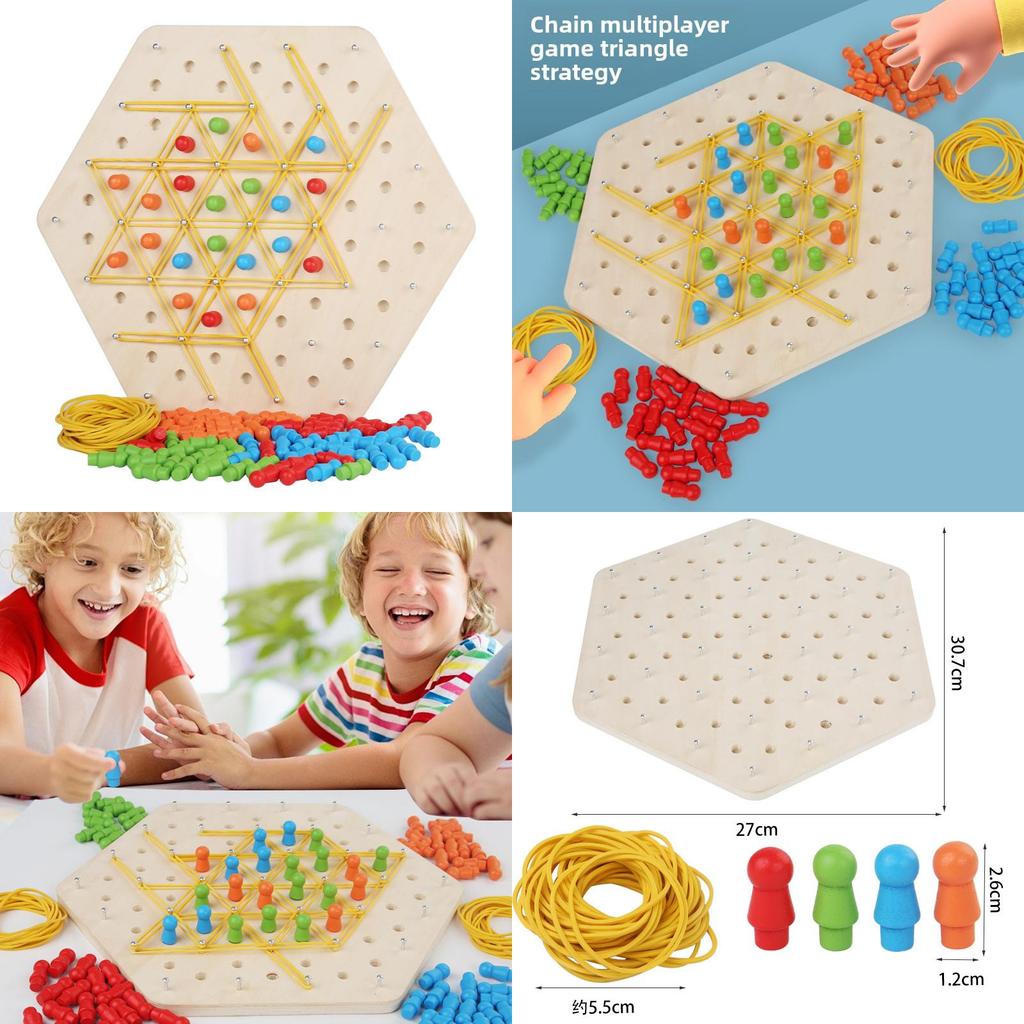 Wooden Geometric Chain Puzzle Game For Family Brain Teasers And Skills Development