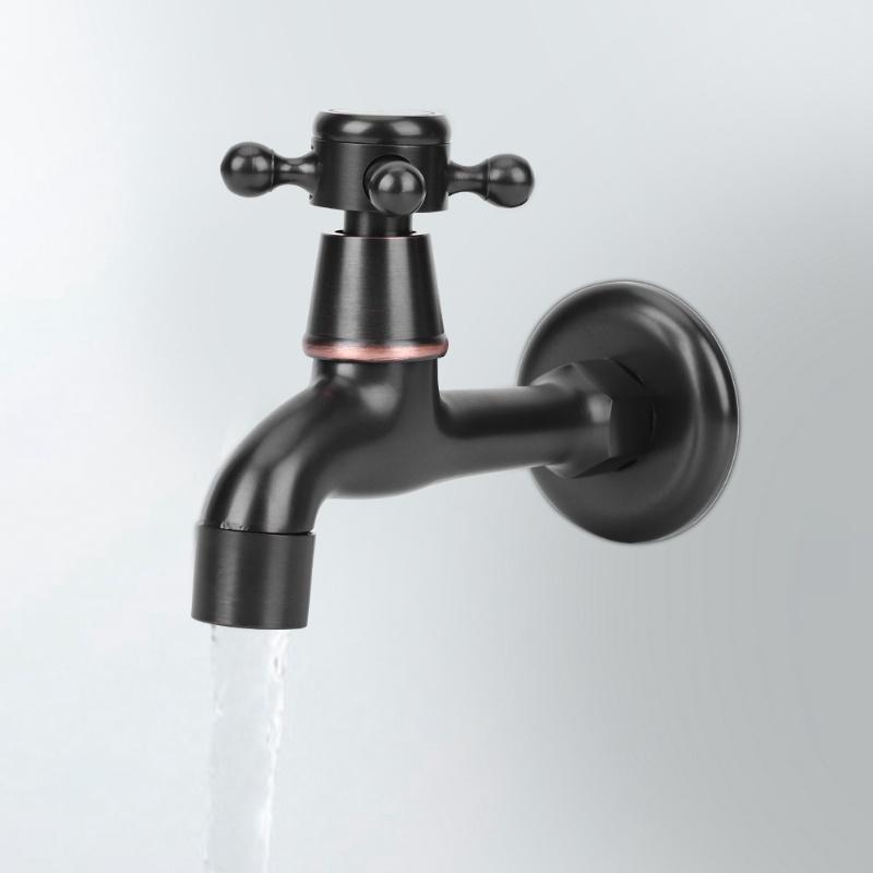 Retro Style Brass Single Handle Single Cold Quick Open Faucet Mop Pool Water Tap For Home UseLong Faucet