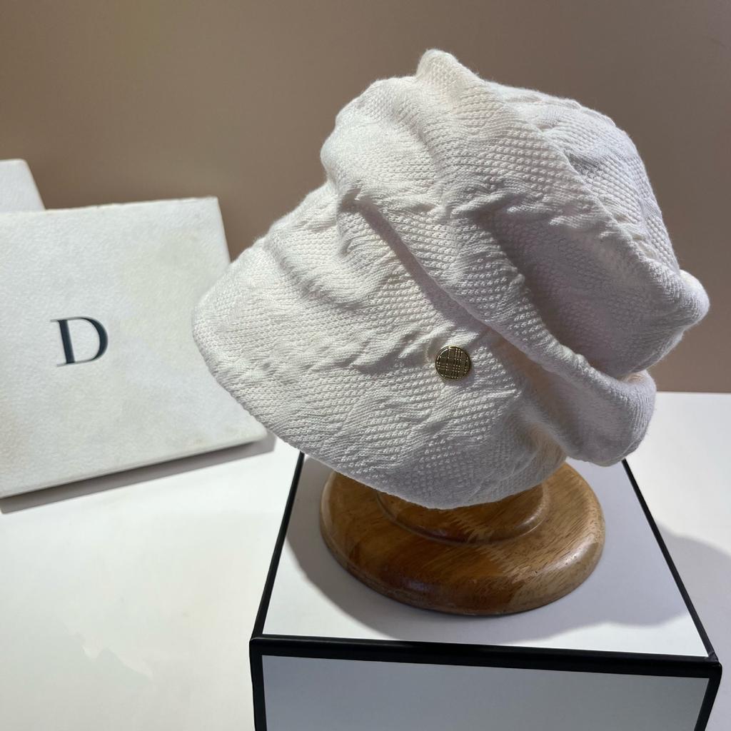 Twist Knitted Stacking Hat Warm Trend Show Face Small Bag Head Hat Plain Makeup Versatile Bucket Hat