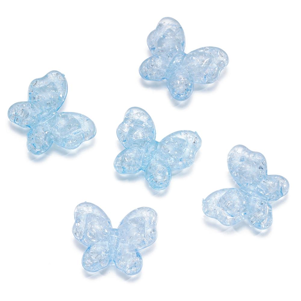 10-20 Stück 18mm Schmetterling Rissige Acrylperlen Transparent Halsketten Abstandshalter Perlen Für Armband Anhänger DIY Schmuckherstellung Zubehör