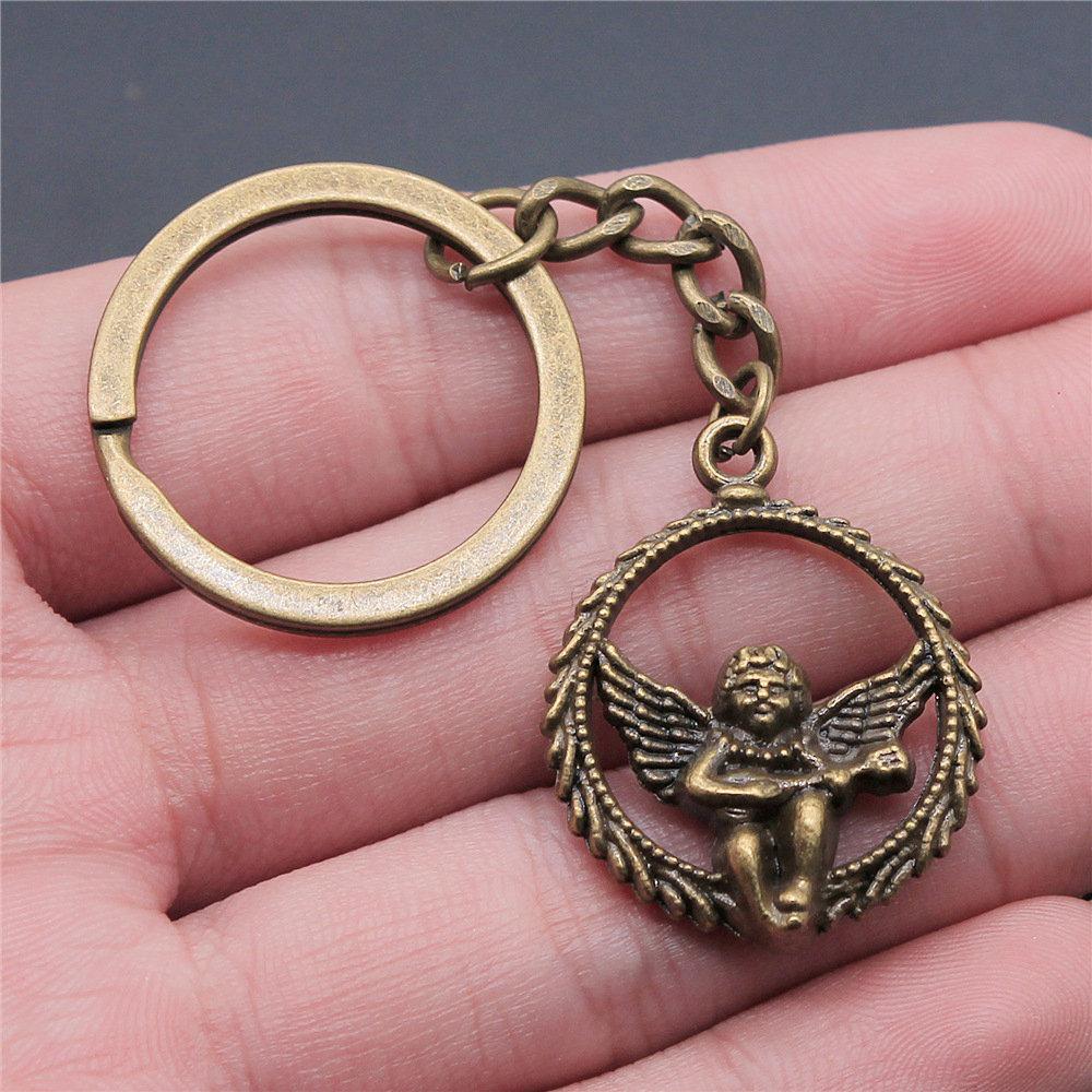 Angel Wings Feathers Heavenly Keychain for Girls Hot Sale Streetwear Bridesmaid Gift Retro Phone Charm