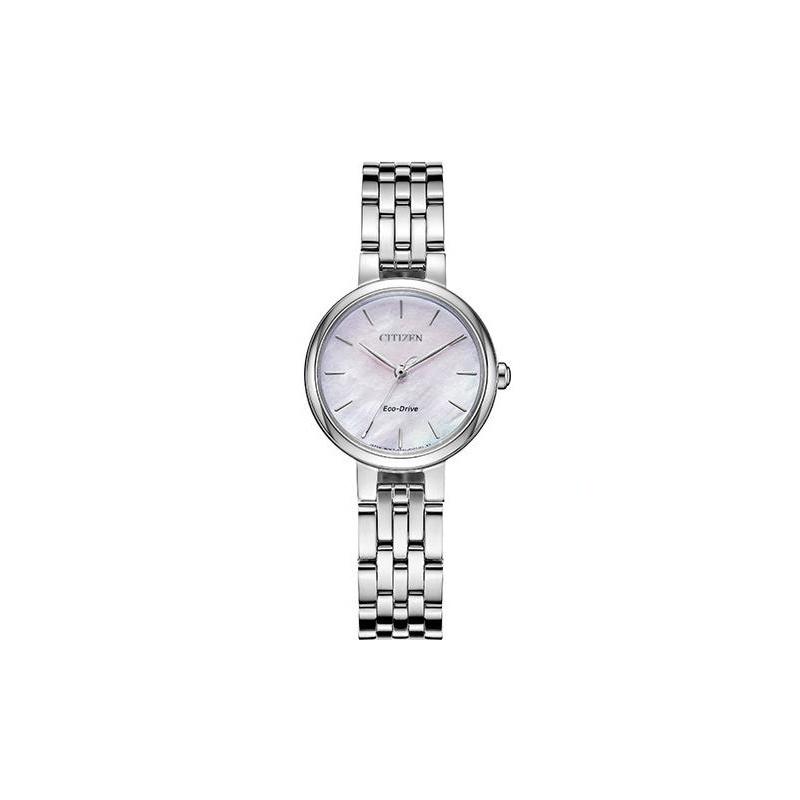 Citizen L-Serie Blumen und Winde Serie Neues Helles Quarzstahlarmband Damenuhr Schachbrettblumen Zifferblatt EM0990-81Y