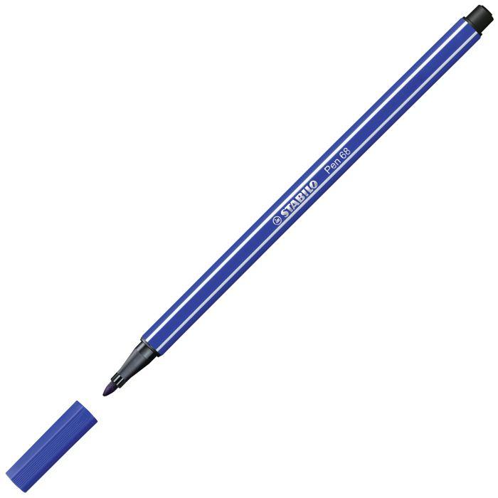 Felt-tip Pen - Stabilo - Pen 68 - Navy Blue - Pack of 10 - 1 Mm Tip