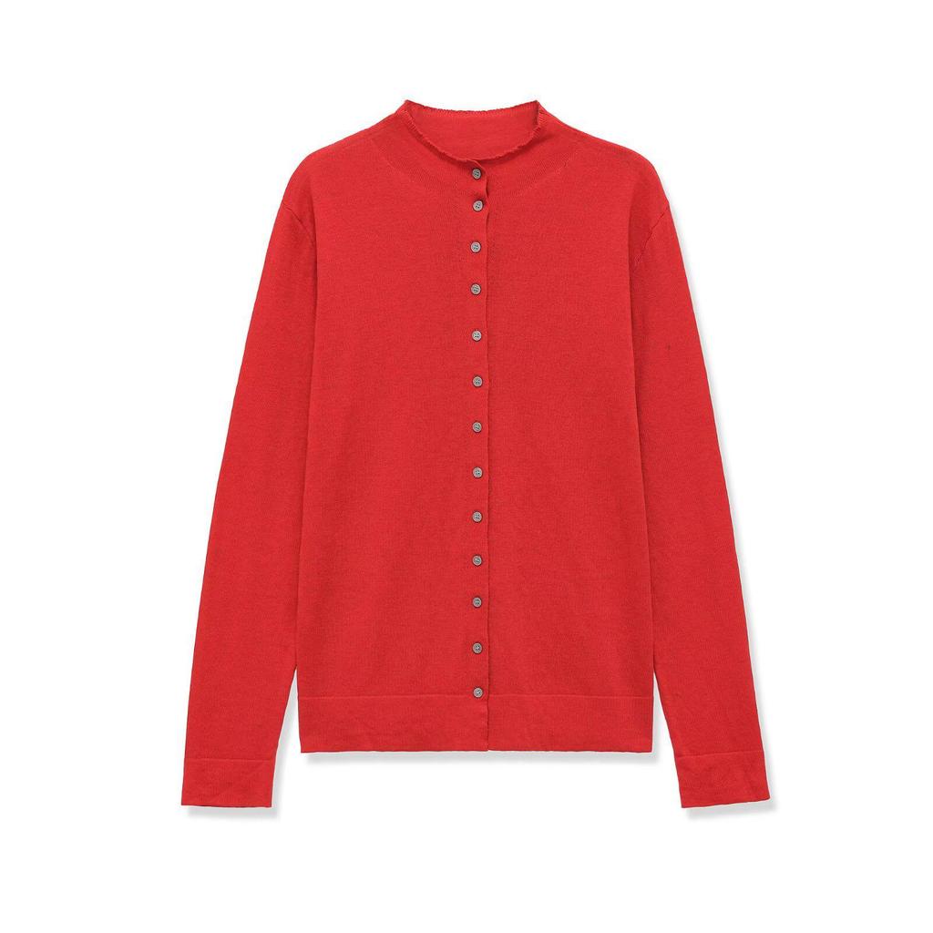 2026 Spring European Style Women's High Neck Long Sleeve Knit Cardigan