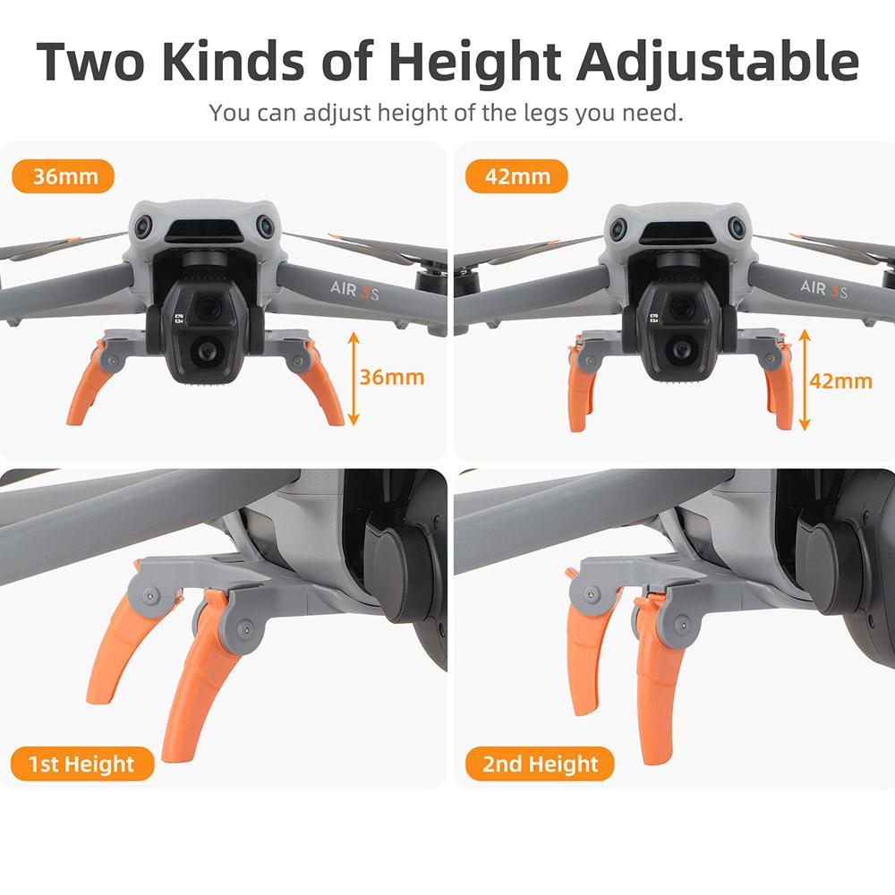 SUNNYLIFE A3S-LG909 For DJI Air 3S/Air 3 Plastic Landing Gear Foldable Drone Heighten Landing Stand