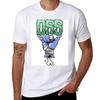 Oss Blauw T-shirt Comfortabel Basic Ronde Hals T-shirt