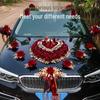 Luxury Wedding Car Decoration Set - Includes Lead Car Floral Arrangement, Main Car Florals, and Greeting Car Flowers