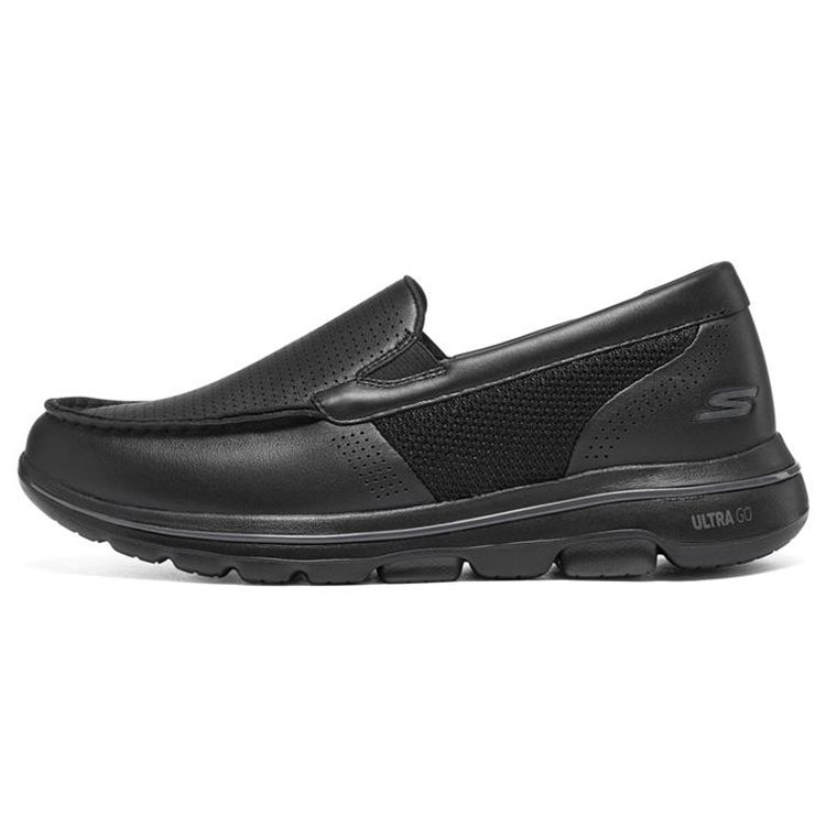 Skechers Go Walk 5 Slip-On Low-Top Leather Walking Shoes Men sneakers Black 216023-BBK 42